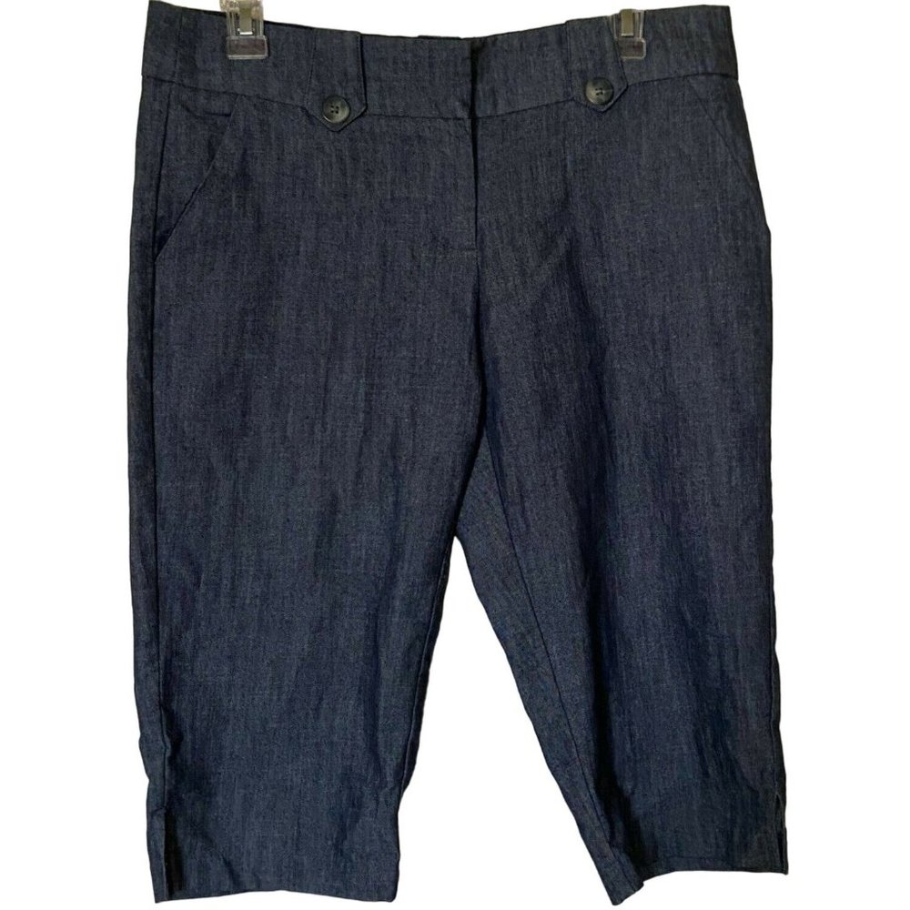 Heart Soul Bermuda Gray Pants Size 9 Juniors Cotton Blend Waist 32" Polyester